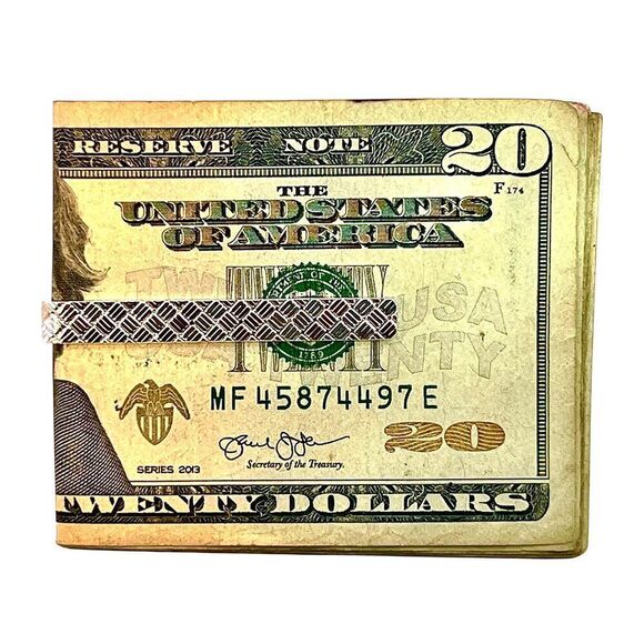 Tiffany & Co Estate Money Clip Tie Pin Sterling Silver + 14K Gold TIF775 - Picture 1 of 13